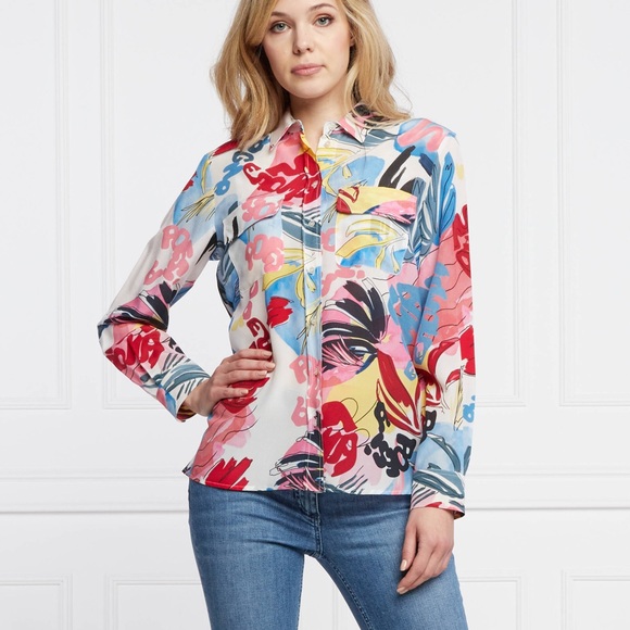 Marella 100% Silk Floral Print Top - Picture 3 of 7